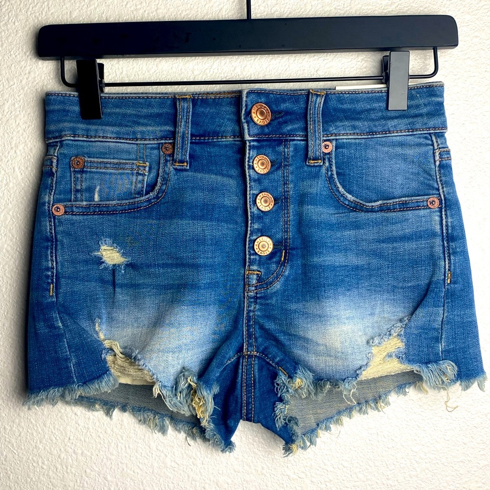 American Eagle Hi-Rise Shortie Button Up Front Shorts - Size 00 - New with tags